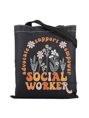Social Worker Appreciation Canvas Tote Bag MSW Graduation Gift